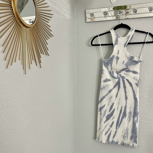 Zara Blue and White Tye Dye Dress - Picture 4 of 8